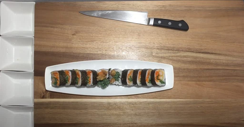scorpion roll and sushi knife